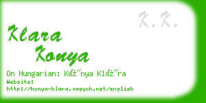 klara konya business card